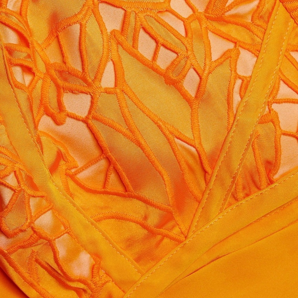Ramy Brook Lina Embroidered Satin Crop Top Yuzu Floral Sateen Size 0 NWT - Picture 3 of 5